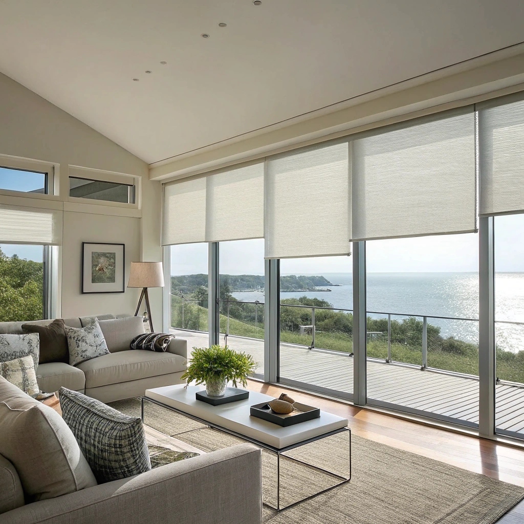 Floor to window blinds